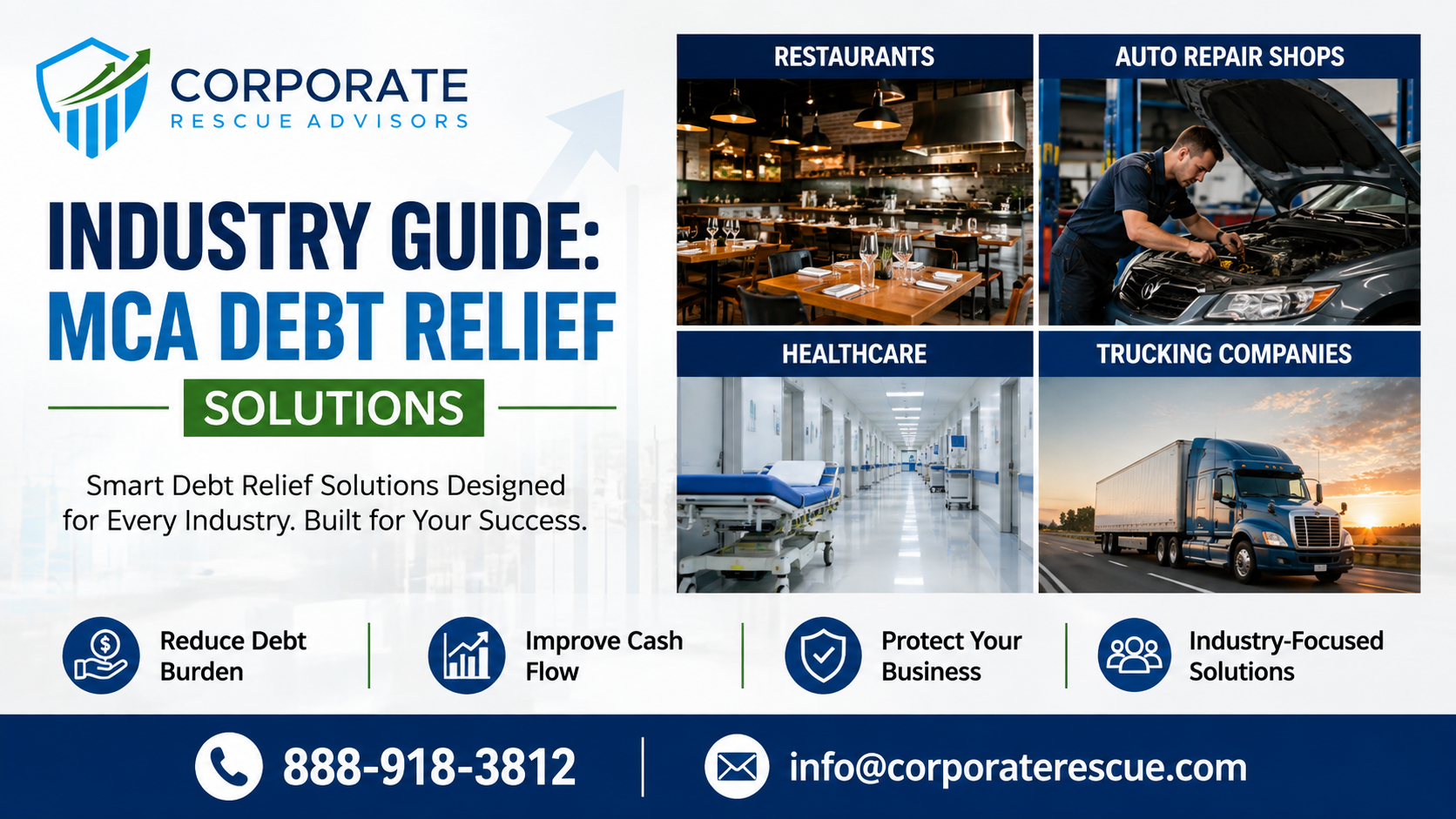 Industry Guide MCA Debt Relief Solutions for Restaurants, Auto Repair Shops, Healthcare & Trucking Companies
